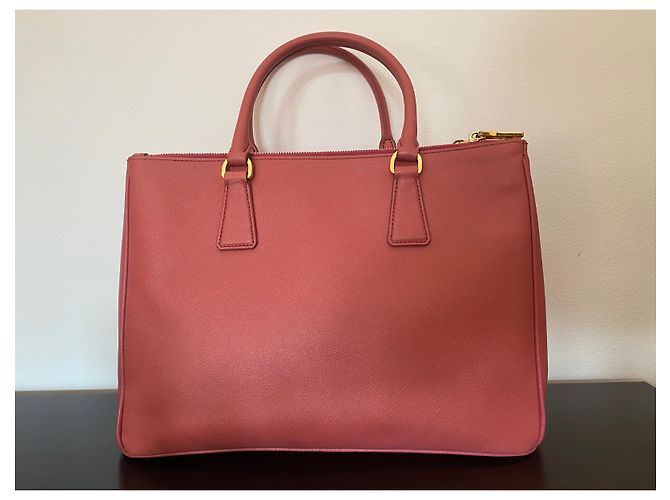 Borsa a mano Prada Galleria in pelle saffiano rosa - vista 3