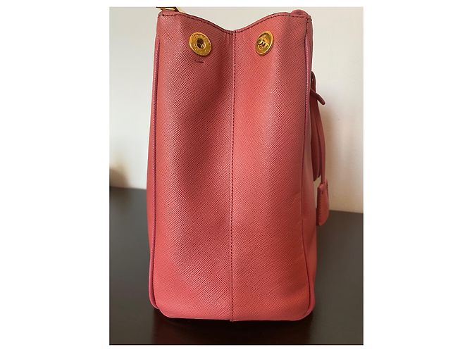 Borsa a mano Prada Galleria in pelle saffiano rosa - vista 4