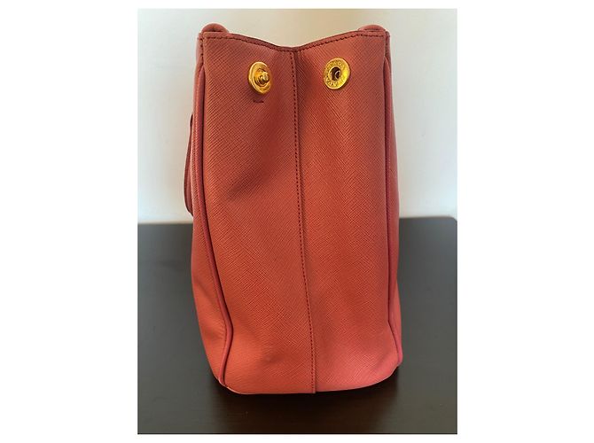 Borsa a mano Prada Galleria in pelle saffiano rosa - vista 5