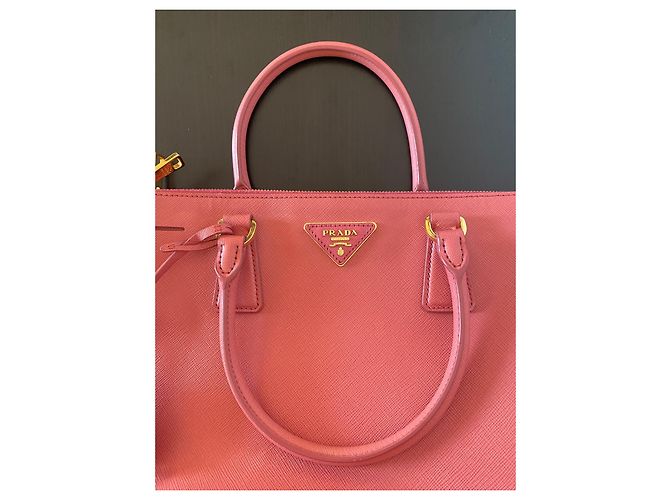Borsa a mano Prada Galleria in pelle saffiano rosa - vista 6