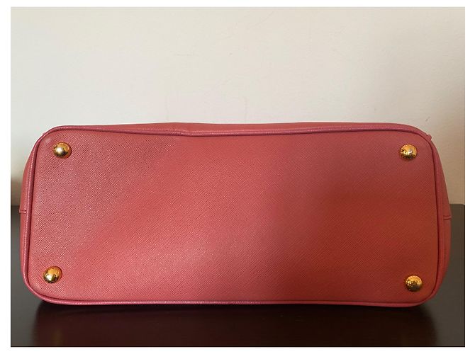 Borsa a mano Prada Galleria in pelle saffiano rosa - vista 7