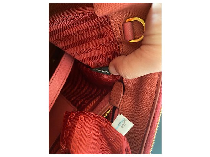 Borsa a mano Prada Galleria in pelle saffiano rosa - vista 8