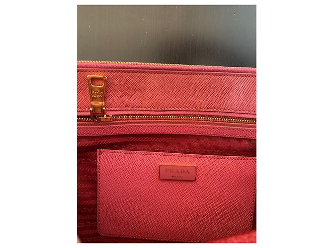 Borsa a mano Prada Galleria in pelle saffiano rosa - vista 9