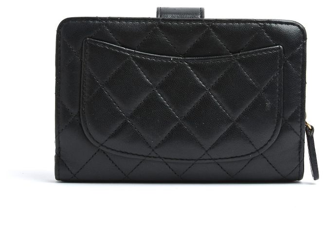Chanel Compact Classic CC Black Leather Wallet in box - view 2