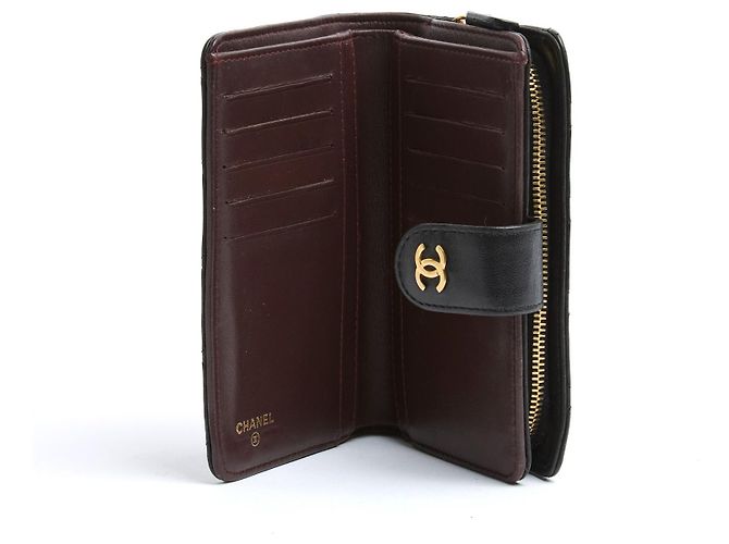Chanel Compact Classic CC Black Leather Wallet in box - view 4