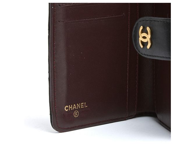 Chanel Compact Classic CC Black Leather Wallet in box - view 5