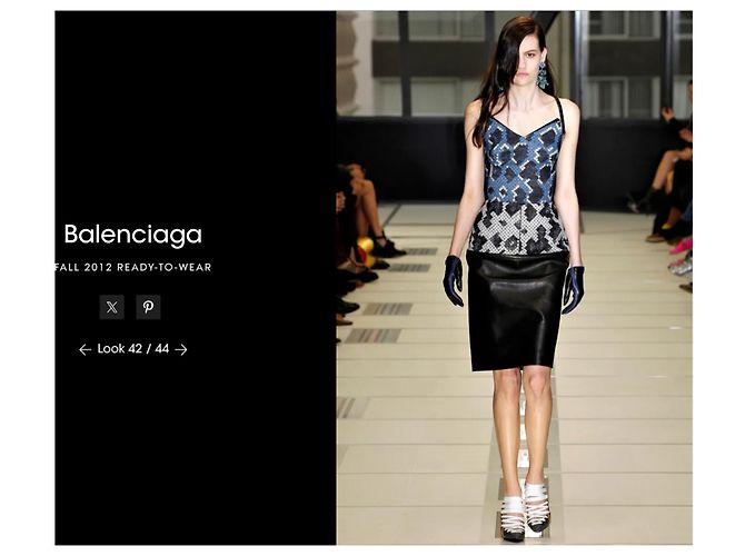 Conjunto top+falda Balenciaga Otoño 2012 Negro Multicolor - vista 11