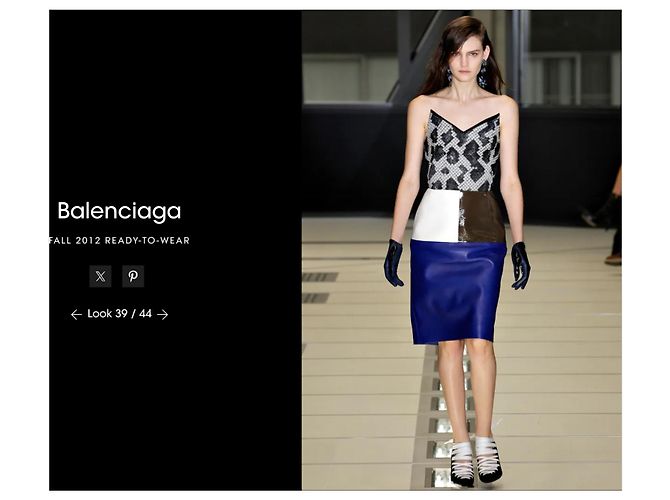 Conjunto top+falda Balenciaga Otoño 2012 Negro Multicolor - vista 12