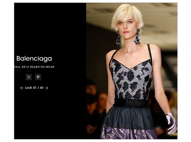Conjunto top+falda Balenciaga Otoño 2012 Negro Multicolor - vista 4