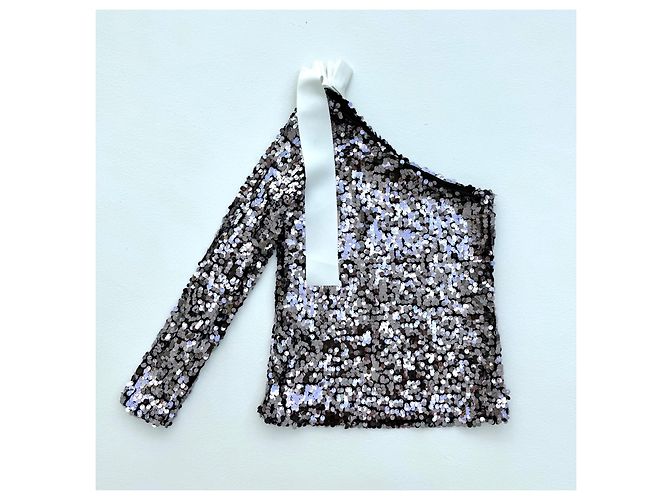 MSGM Silver Sequins Top - view 3