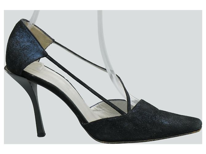 Rodolphe Menudier Tornasol Absatz Schuhe Schwarz Stoff Größe 37 - Ansicht 2