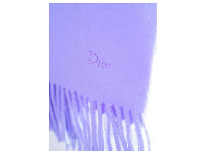 Sciarpa Dior viola in cotone con frange - vista 2