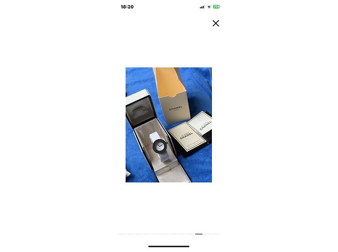 La Ronde Montre Chanel Ronde Acier et Cuir Vernis Blanc - vue 2