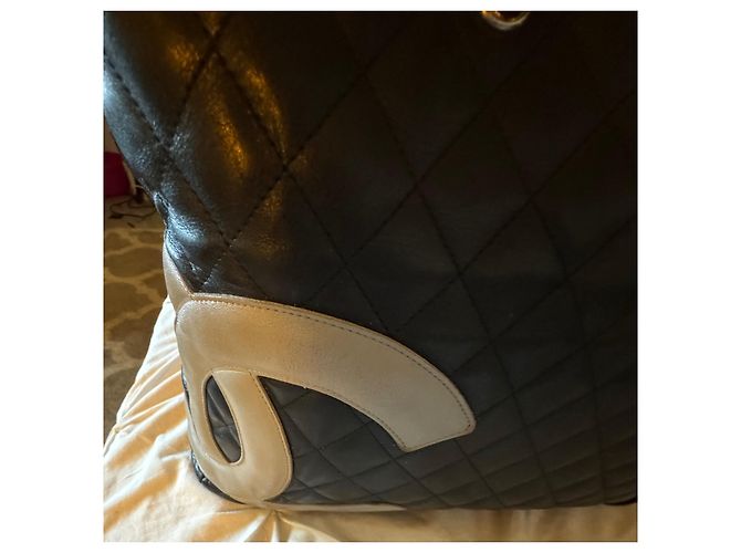 Borsa a mano Chanel Cambon Grande Modello in Pelle Nero e Grigio - vista 4