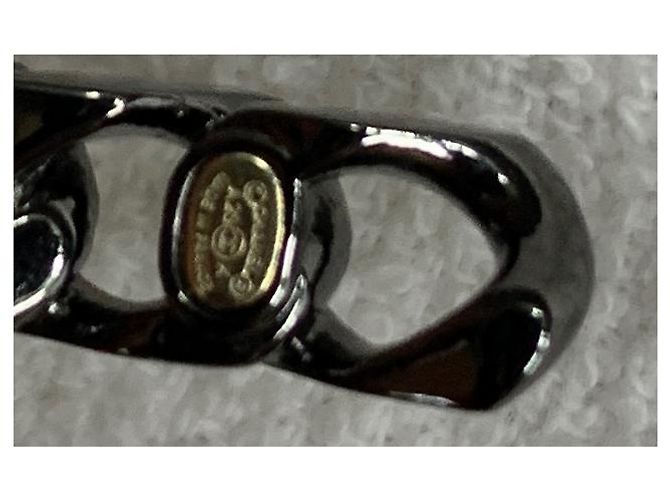Orecchini a cerchio Chanel neri palladium Nero - vista 4