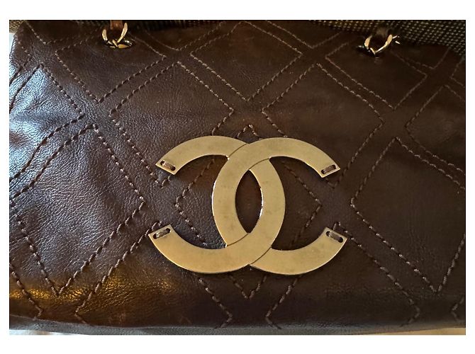 Trendy CC Borsa a mano Chanel in pelle marrone - vista 10