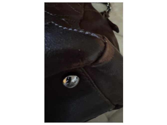 Trendy CC Borsa a mano Chanel in pelle marrone - vista 5