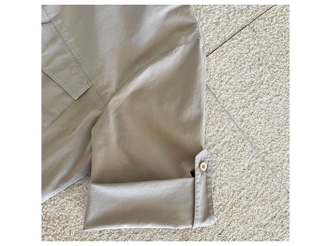 Autre Marque Vestido sahariano túnica tipo blusa beige algodón - vista 9