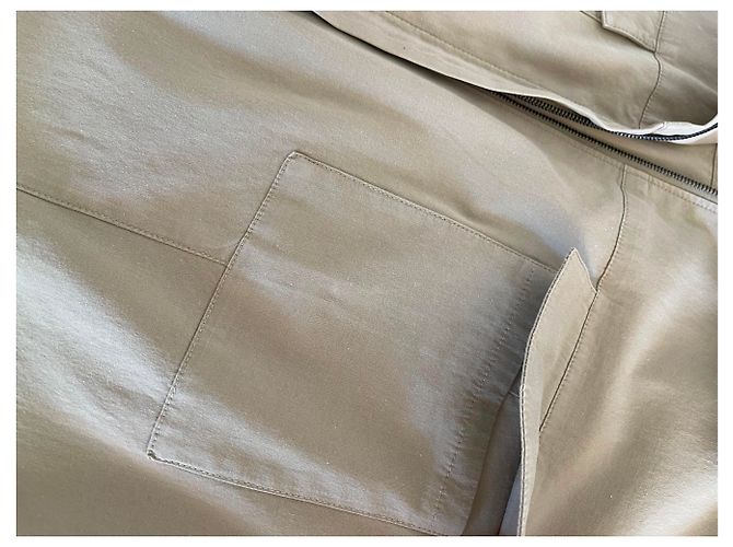 Autre Marque Vestido sahariano túnica tipo blusa beige algodón - vista 10