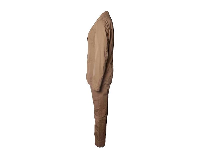 Completo Marni camicetta e pantaloni beige in cotone - vista 3
