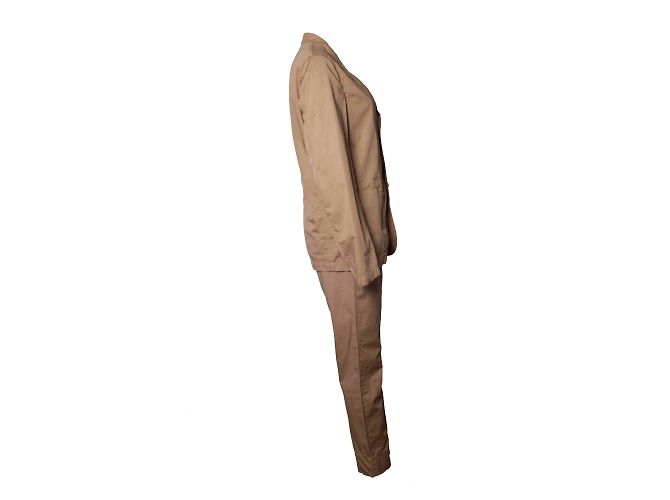 Completo Marni camicetta e pantaloni beige in cotone - vista 4