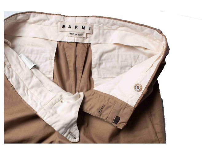 Completo Marni camicetta e pantaloni beige in cotone - vista 7