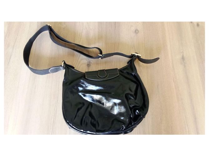 Idole Longchamp Le Foulonné Idol Handbag Black Patent Leather - view 2