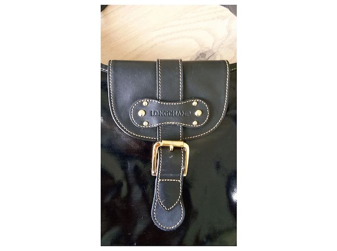 Idole Longchamp Le Foulonné Idol Handbag Black Patent Leather - view 3