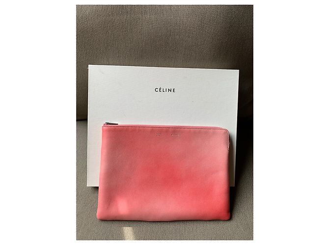 All Soft Clutch Céline in pelle rosa - vista 2