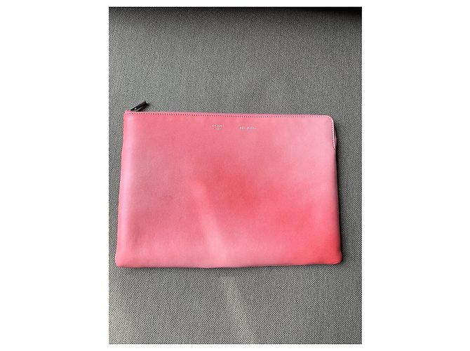 All Soft Clutch Céline in pelle rosa - vista 3