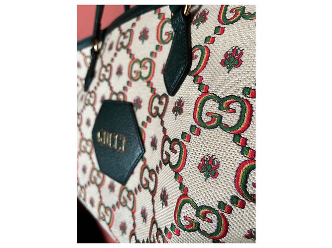 Borsa Tote Gucci Ophidia Centennial Beige Verde - vista 12