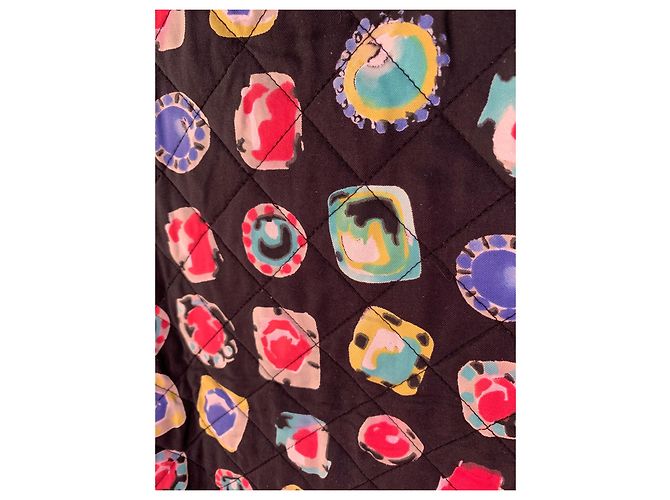 Jaqueta cropped Moschino Cheap And Chic de seda estampa joias Multicor - vista 8
