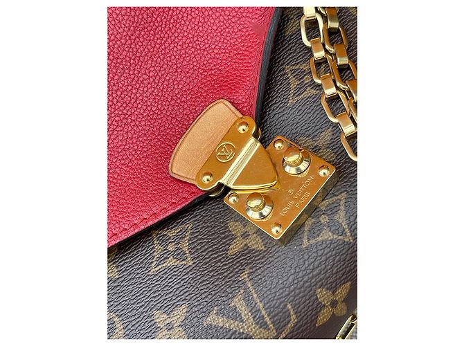 Borsa a mano Louis Vuitton Pallas Monogram Dune Marrone Rosso - vista 8