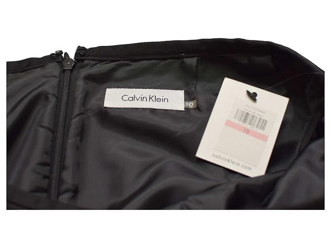 Falda lápiz negra de mezcla de algodón Calvin Klein Talla 10 Negro - vista 3