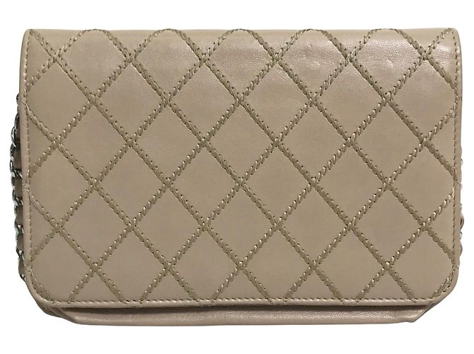Wallet On Chain Portafoglio Chanel Con Catena Beige - vista 2