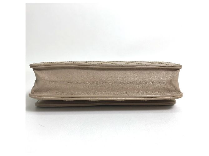 Wallet On Chain Portafoglio Chanel Con Catena Beige - vista 3