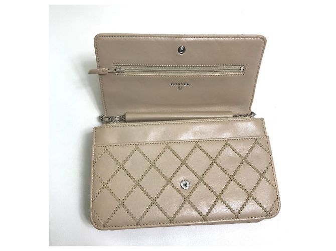 Wallet On Chain Portafoglio Chanel Con Catena Beige - vista 5