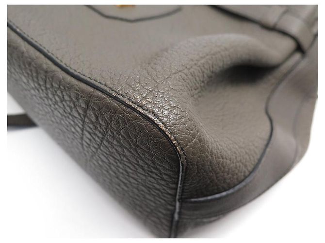 BOLSA A MÃO LANCEL CHARLIE MM A08370 ALÇA DE COURO KAKI - vista 12