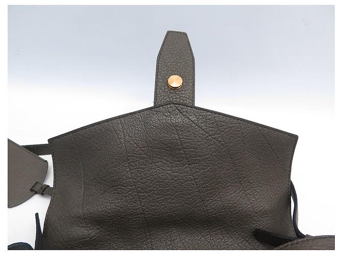 BOLSA A MÃO LANCEL CHARLIE MM A08370 ALÇA DE COURO KAKI - vista 8