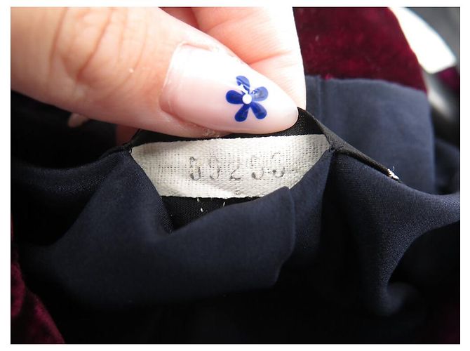 VINTAGE CHANEL HAUTE COUTURE GÜRTELJACKE 40 M SAMT CC LOGO Marineblau - Ansicht 13