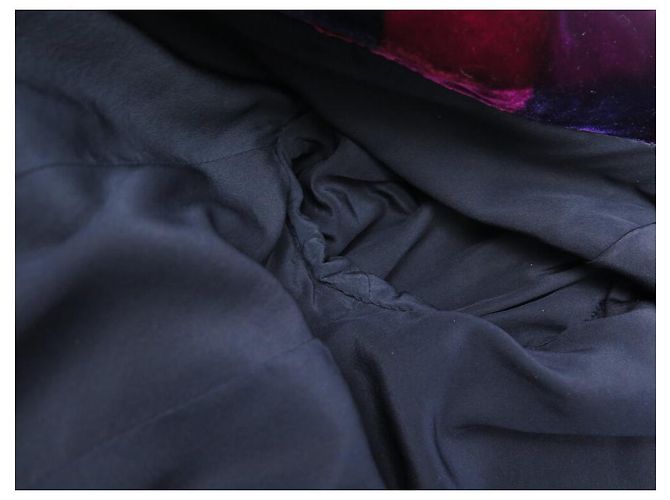 VINTAGE CHANEL HAUTE COUTURE GÜRTELJACKE 40 M SAMT CC LOGO Marineblau - Ansicht 7