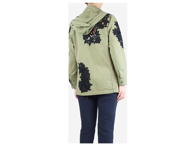 Alice + Olivia Grüne Broderie-Anglaise-Jacke - Größe S - Ansicht 2