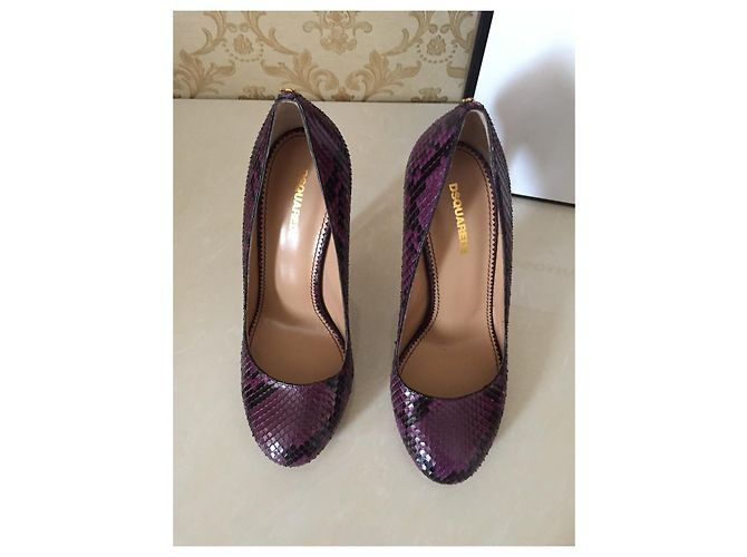 Décolleté Dsquared2 in pelle viola scuro - vista 5