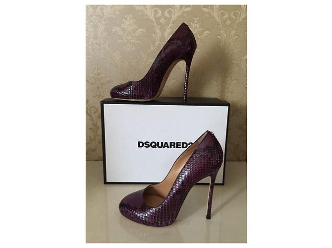 Décolleté Dsquared2 in pelle viola scuro - vista 6