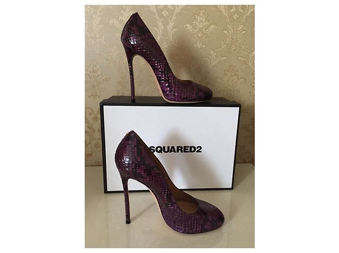 Décolleté Dsquared2 in pelle viola scuro - vista 7