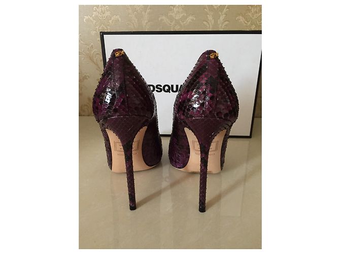 Décolleté Dsquared2 in pelle viola scuro - vista 8