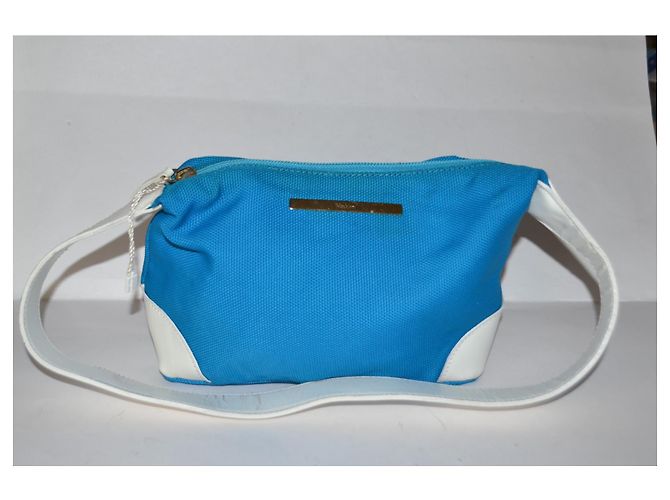 Borsa a spalla Max Mara bianca e turchese in pelle e tela Bianco - vista 3