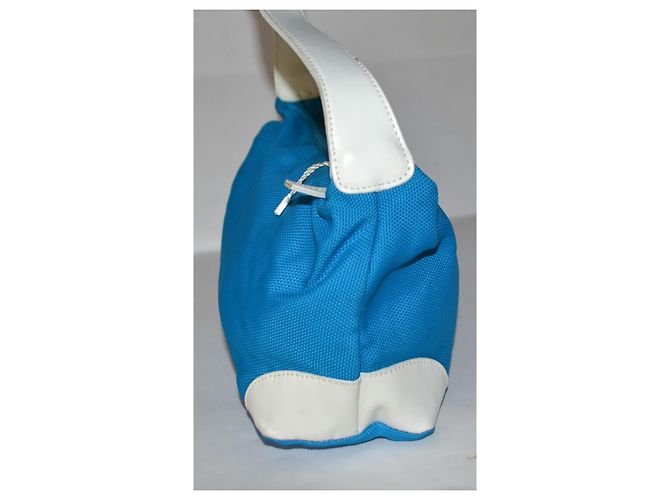 Borsa a spalla Max Mara bianca e turchese in pelle e tela Bianco - vista 6