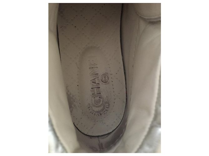 Sneakers Chanel in pelle bianca Bianco - vista 7