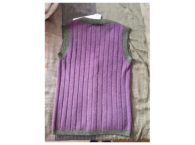 Cambon Farbblockiertes Weste Chanel 1997 Lila - Ansicht 2